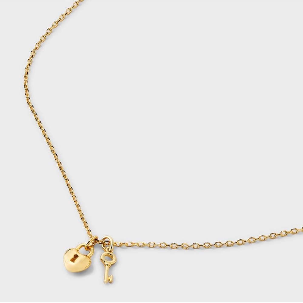 A New Day Gold Heart and Key Necklace - Picture 4 of 5